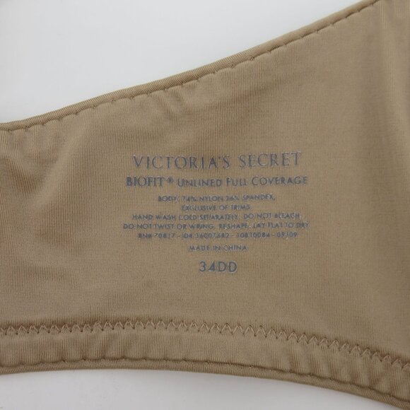 Victorias Secret 34DD Biofit Unlined Full Coverage Bra Beige Underwire Women - Picture 11 of 13